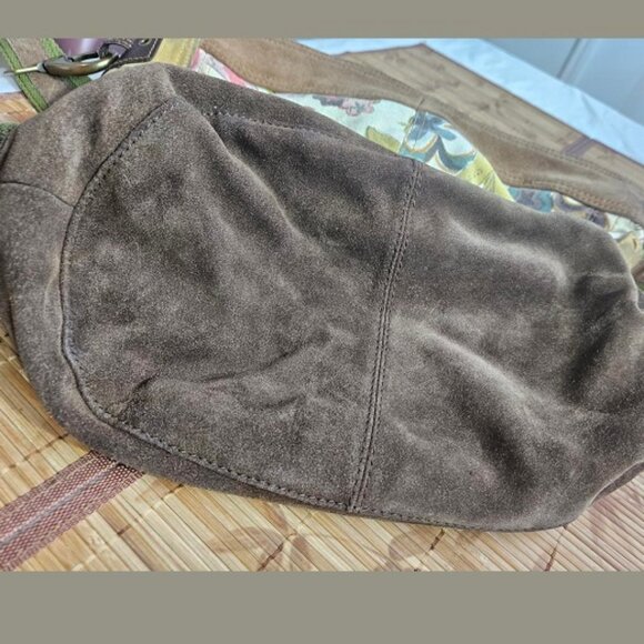 Lucky Brand Vintage Canvas Leather Bag Bird Print Boho Crossbody Bohemian - Picture 7 of 14